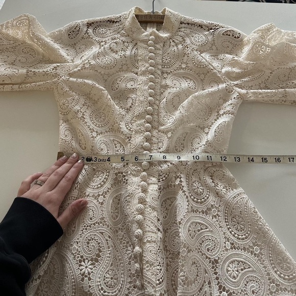 Zimmermann Ivory Lace Long Sleeve Dress - Picture 4 of 7